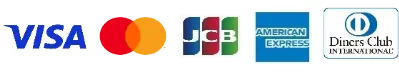 VISA、Mastercard、JCB、American Express、Diners Club International