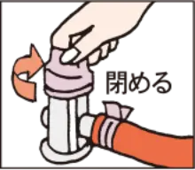ガス栓・器具栓を閉めるイメージ